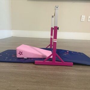 Pink American Girl Doll Gymnastics Bar with Mat